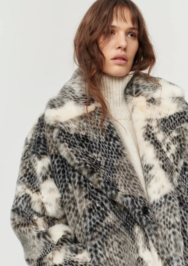 Rita Coat Snake Print Grey