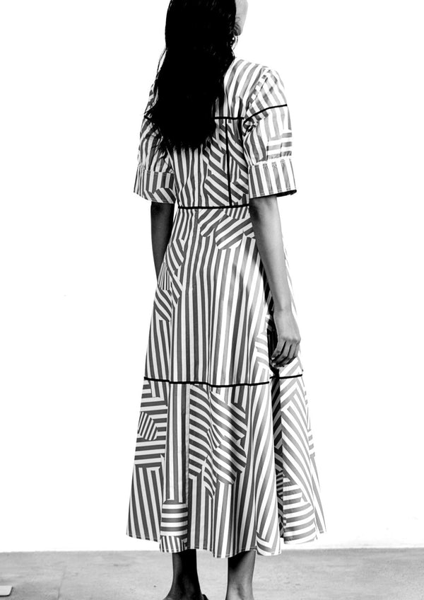 Darted Floral Print Dress