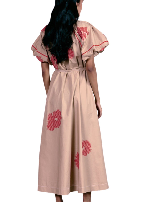 Raglan Puff Sleeves Shirt Dress