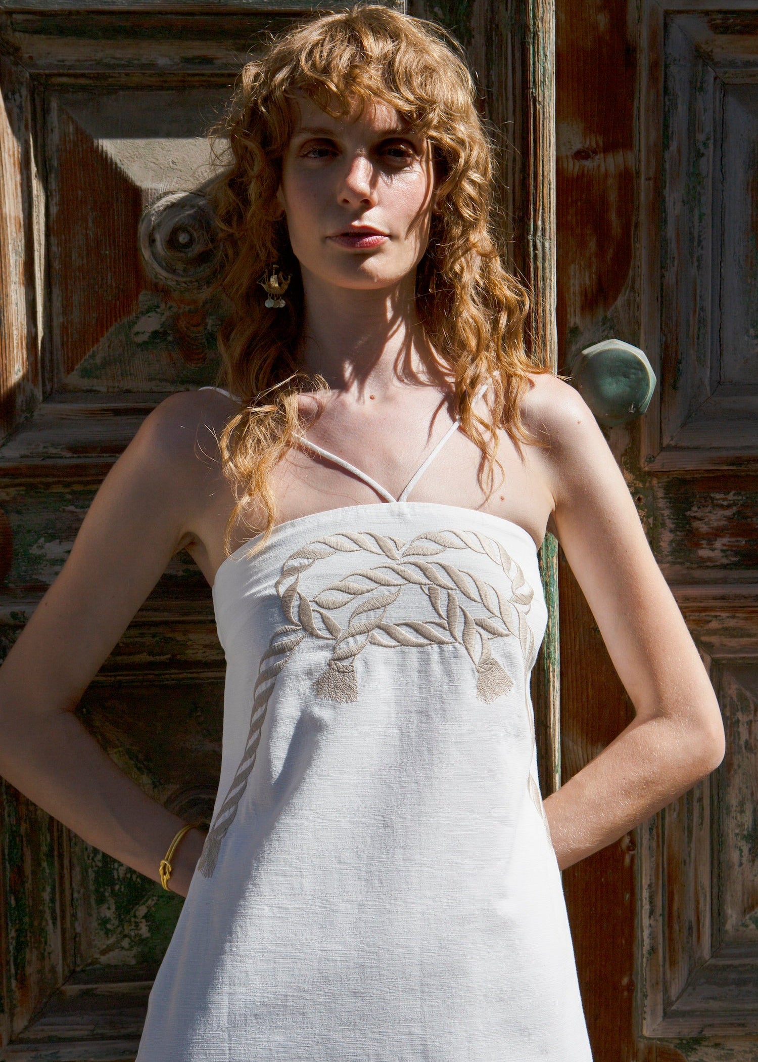 Marina Off White Mini Halter Dress