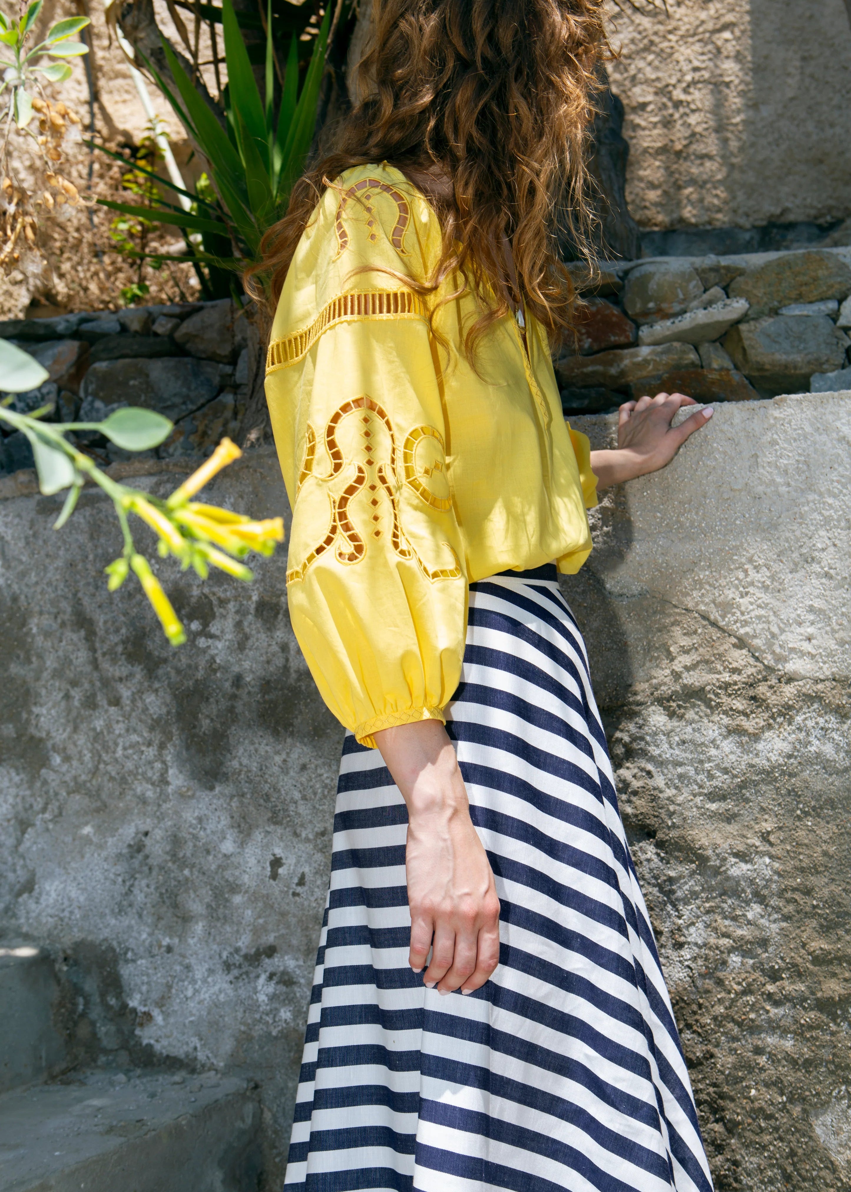Aegean Striped Maxi Skirt