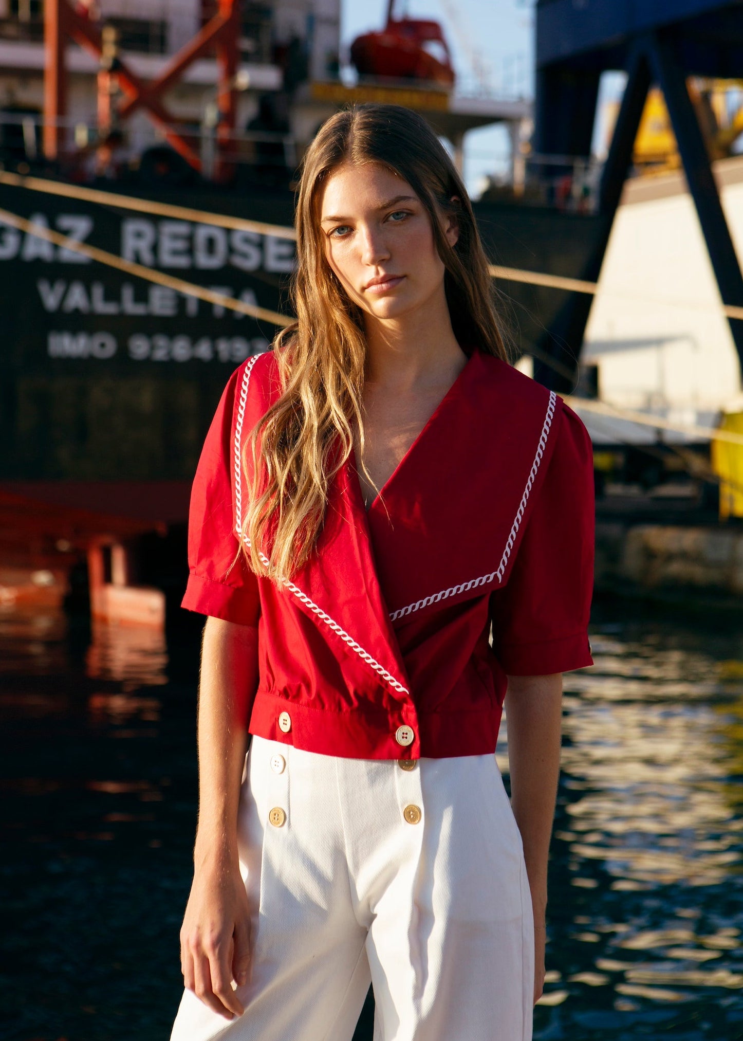 Desis Embroidered Sailor Cherry Shirt