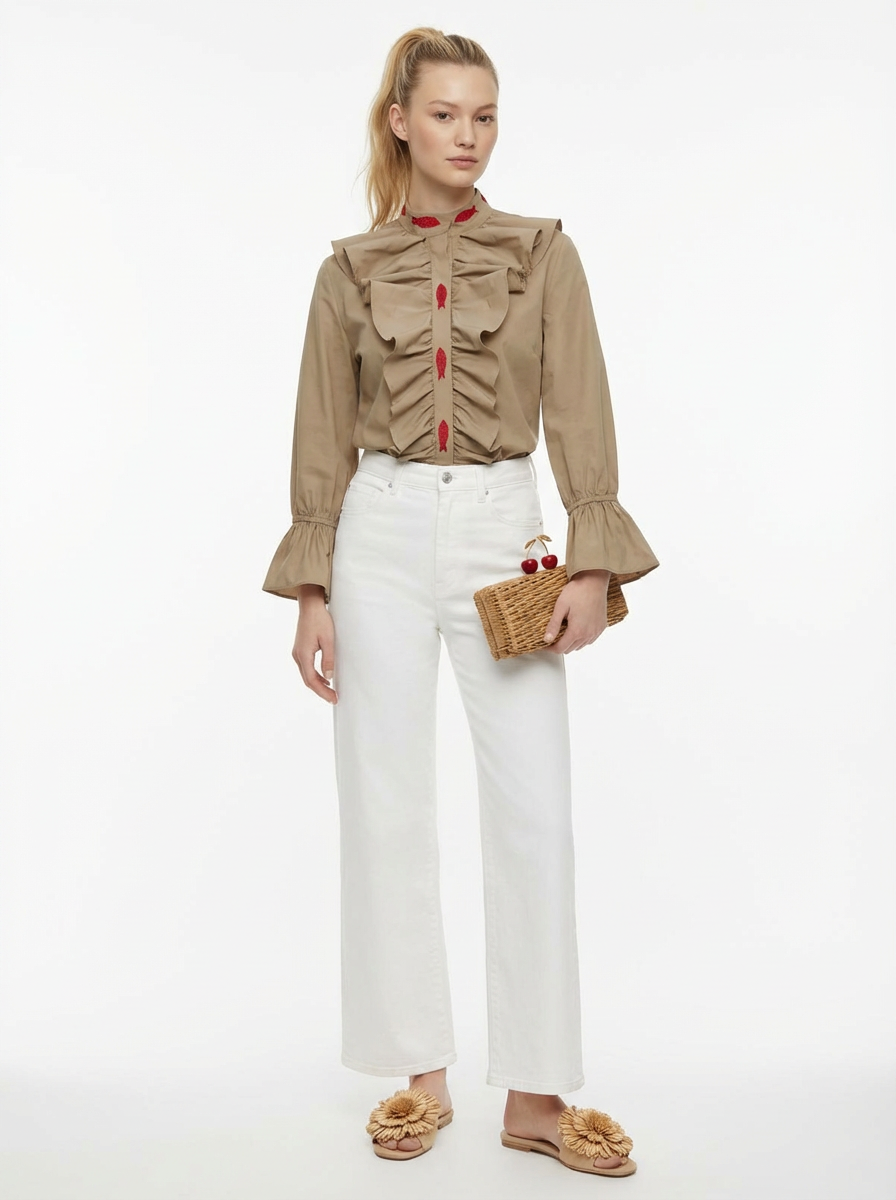 Renata Taupe Fish Shirt