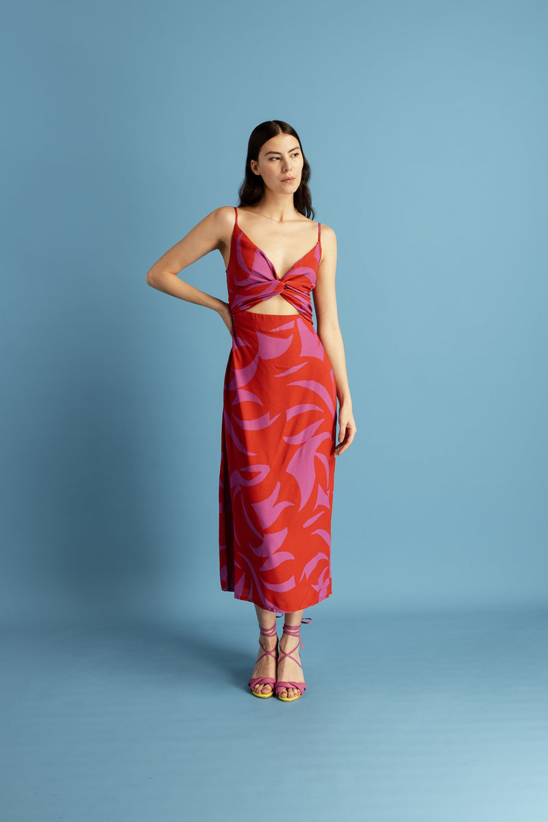 Cala de la Cruz-Sabina Gammimaagenta Dress-Justbrazil