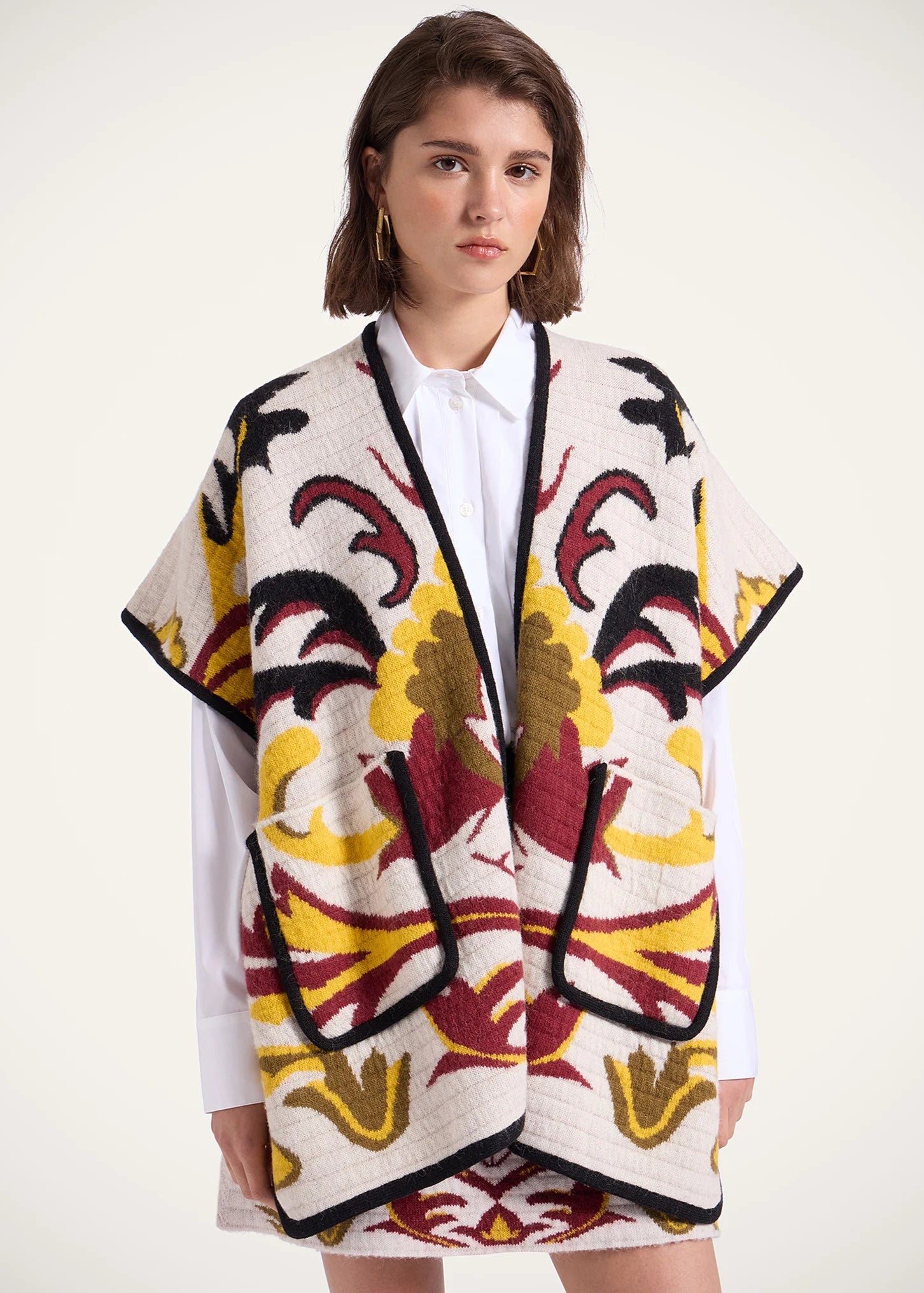 In My Power Ecru Knit Scarf Cape