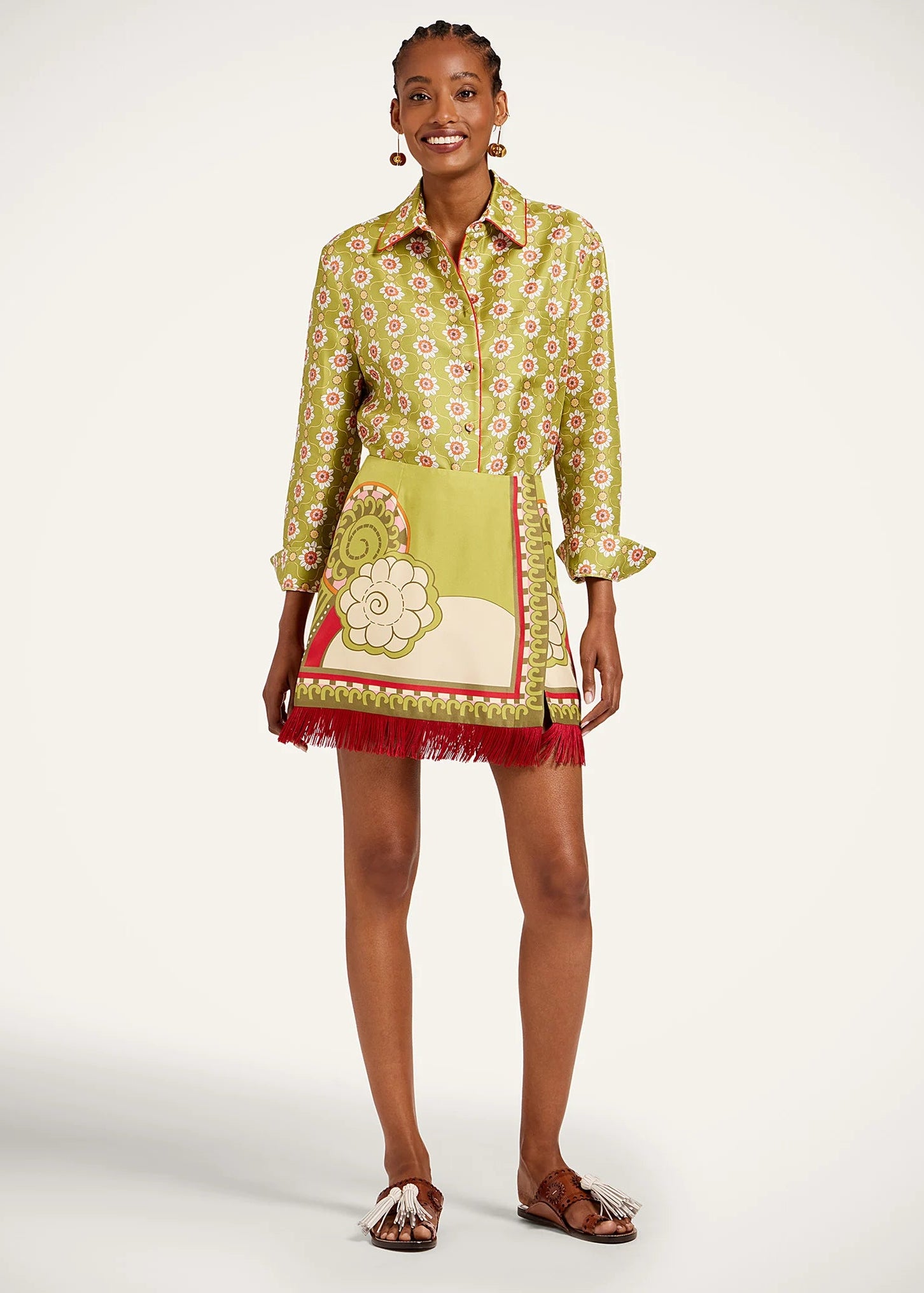 Foulard Mini Skirt With Fringes