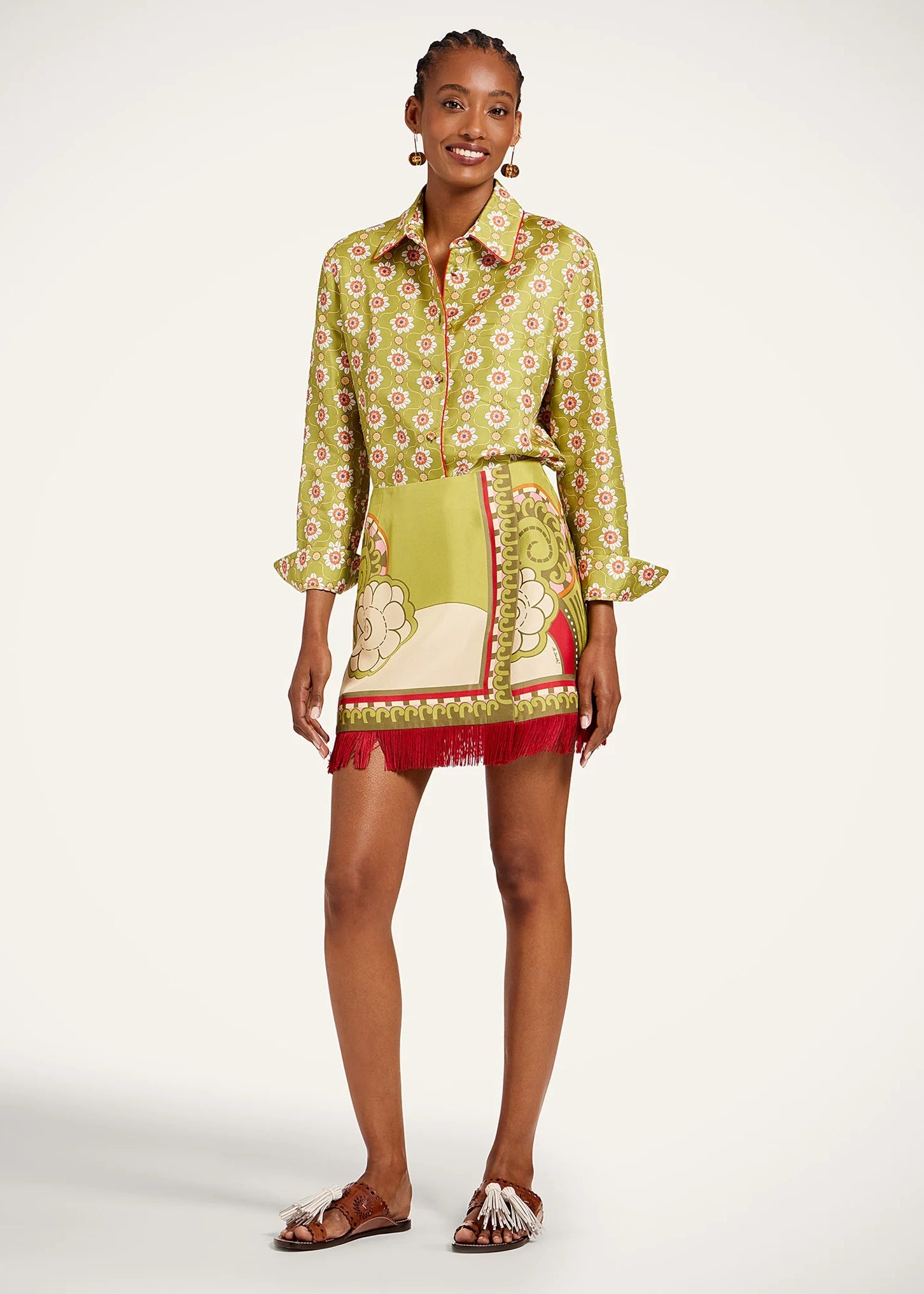 Foulard Mini Skirt With Fringes