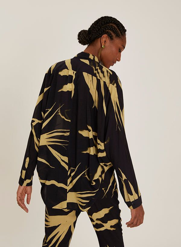 Ruffle Shoulder Reflection Shirt