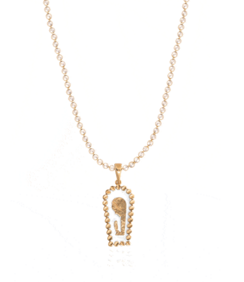 Venetia White Enamel Charm - Anchor Chain