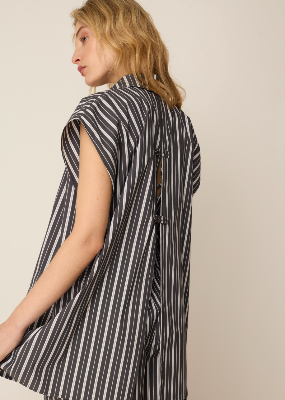 Slit Back Shirt Black