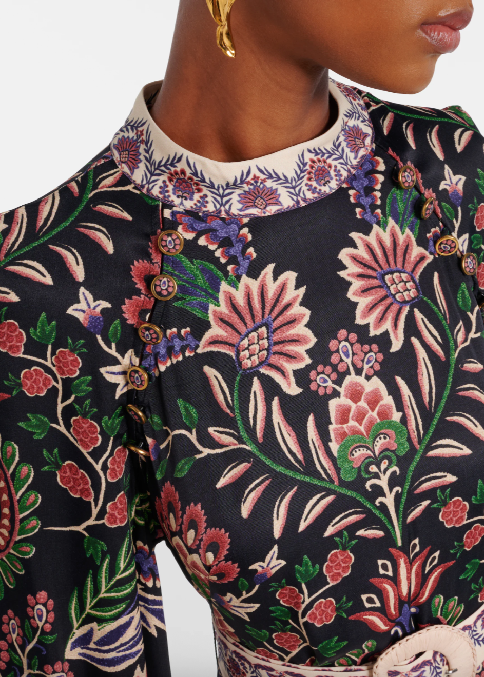 Marvelous Garden Black Midi Dress