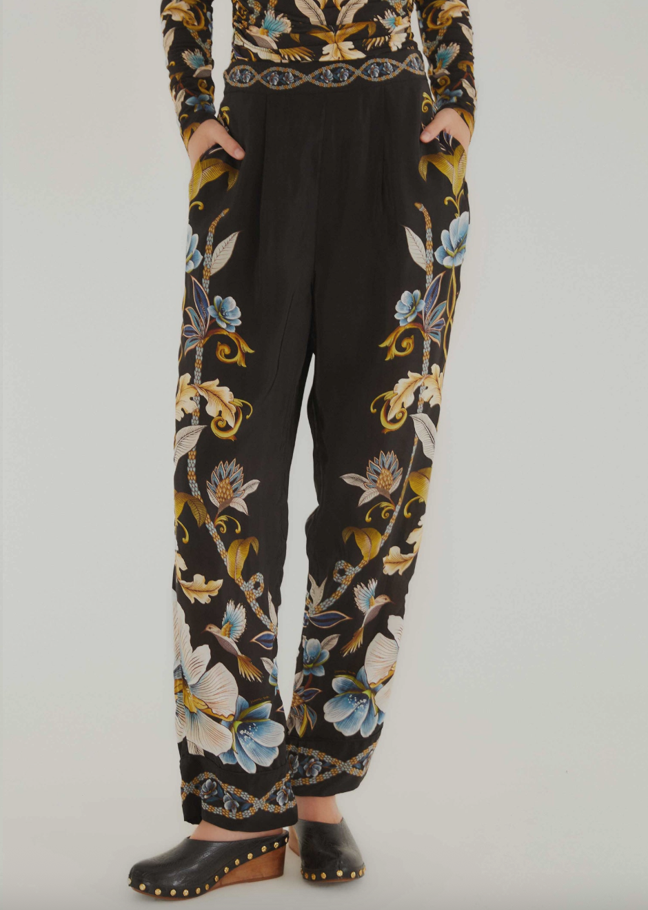 Snake Garden Black Pajama Pants