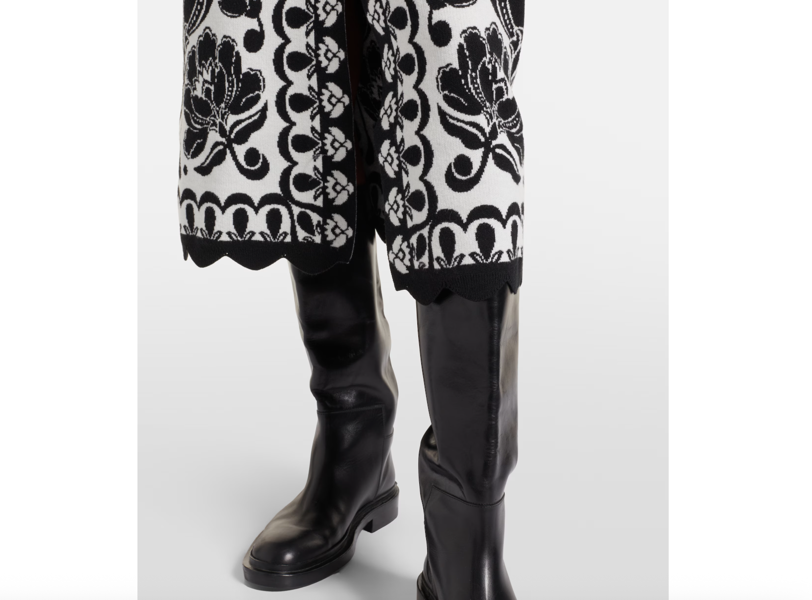 Floral Arabesque Knit Skirt