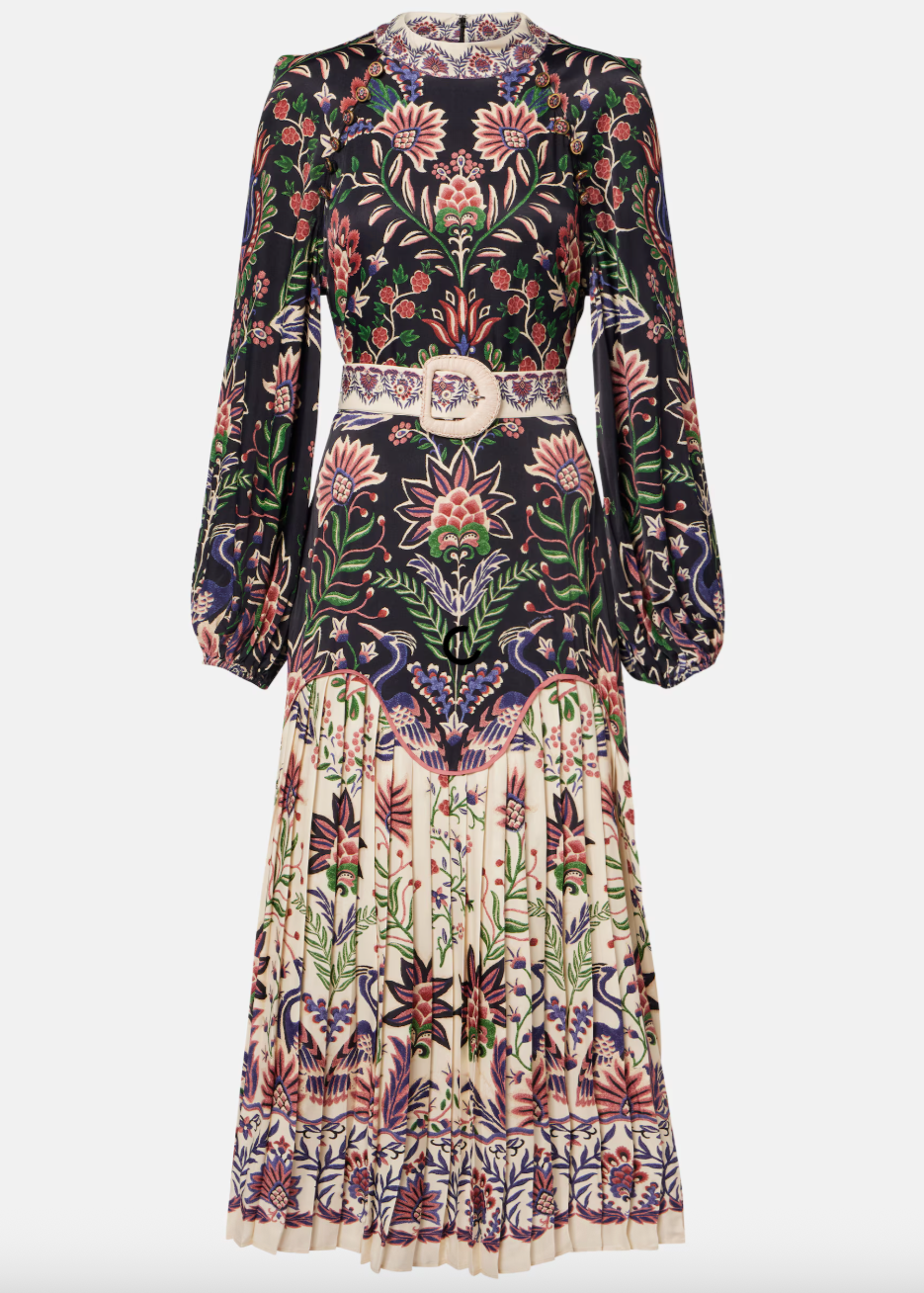 Marvelous Garden Black Midi Dress