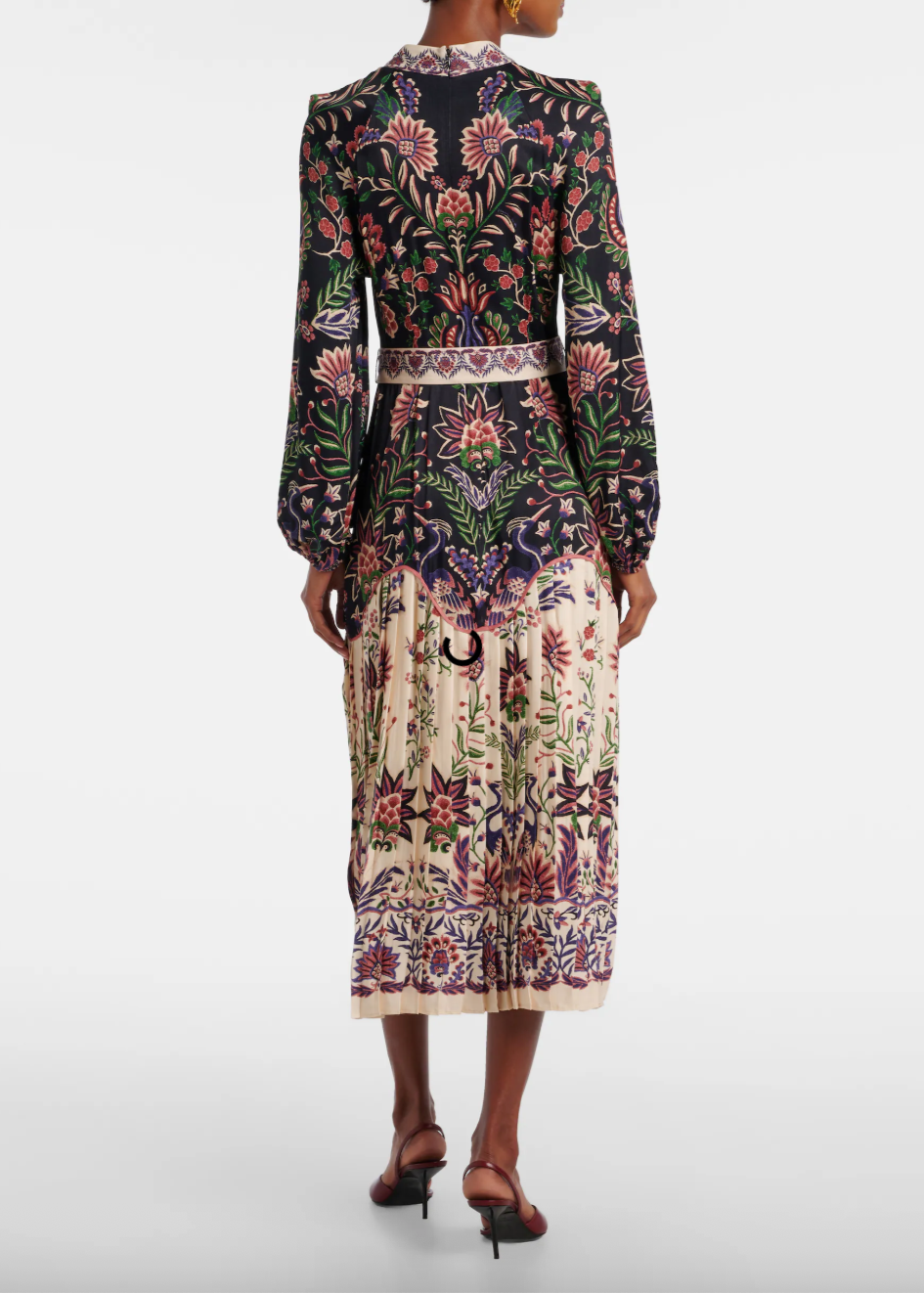 Marvelous Garden Black Midi Dress