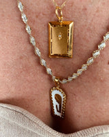 Venetia White Enamel Charm - Anchor Chain