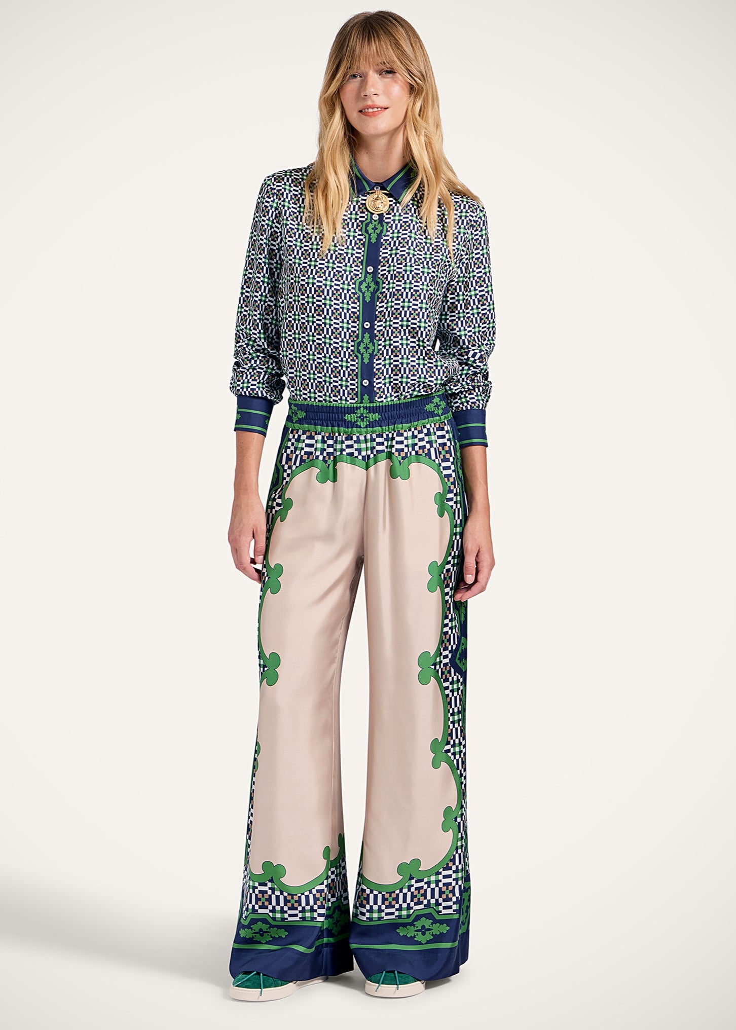 Mariposa Placée Green Palazzo Pants