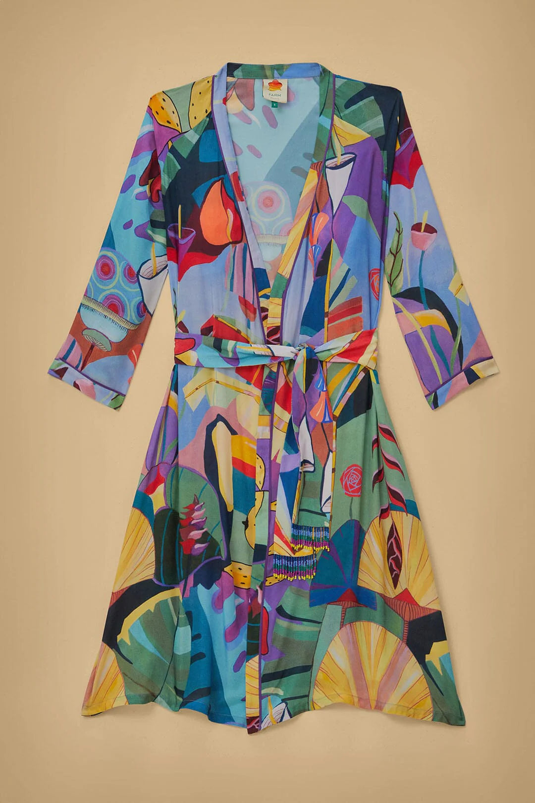 Tropical Scenario Multicolor Long Kimono