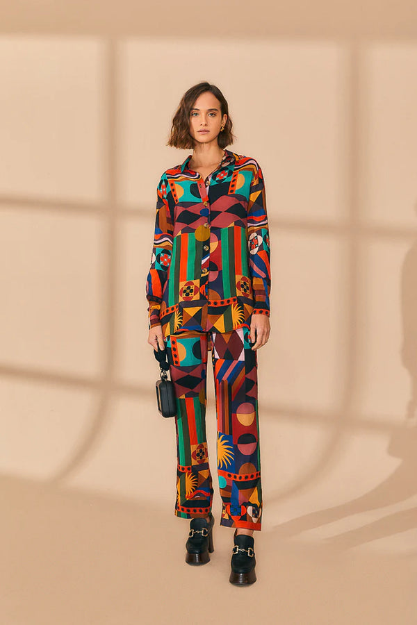 Tropical Shapes Multicolor Long Sleeve Shirt