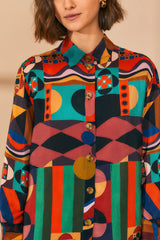 Tropical Shapes Multicolor Long Sleeve Shirt