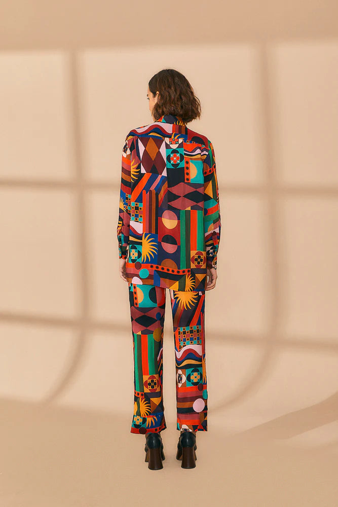 Tropical Shapes Multicolor Long Sleeve Shirt
