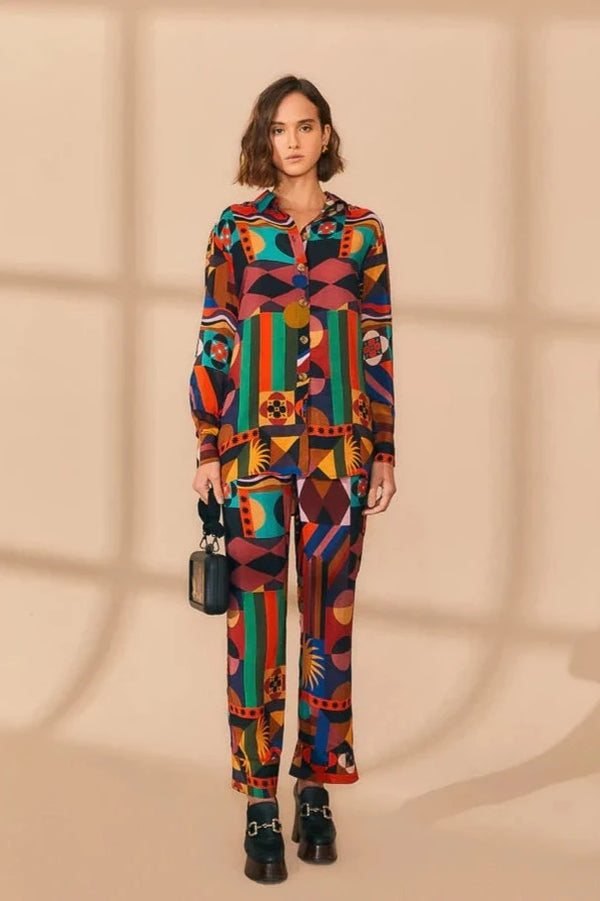 Tropical Shapes Multicolor Pants