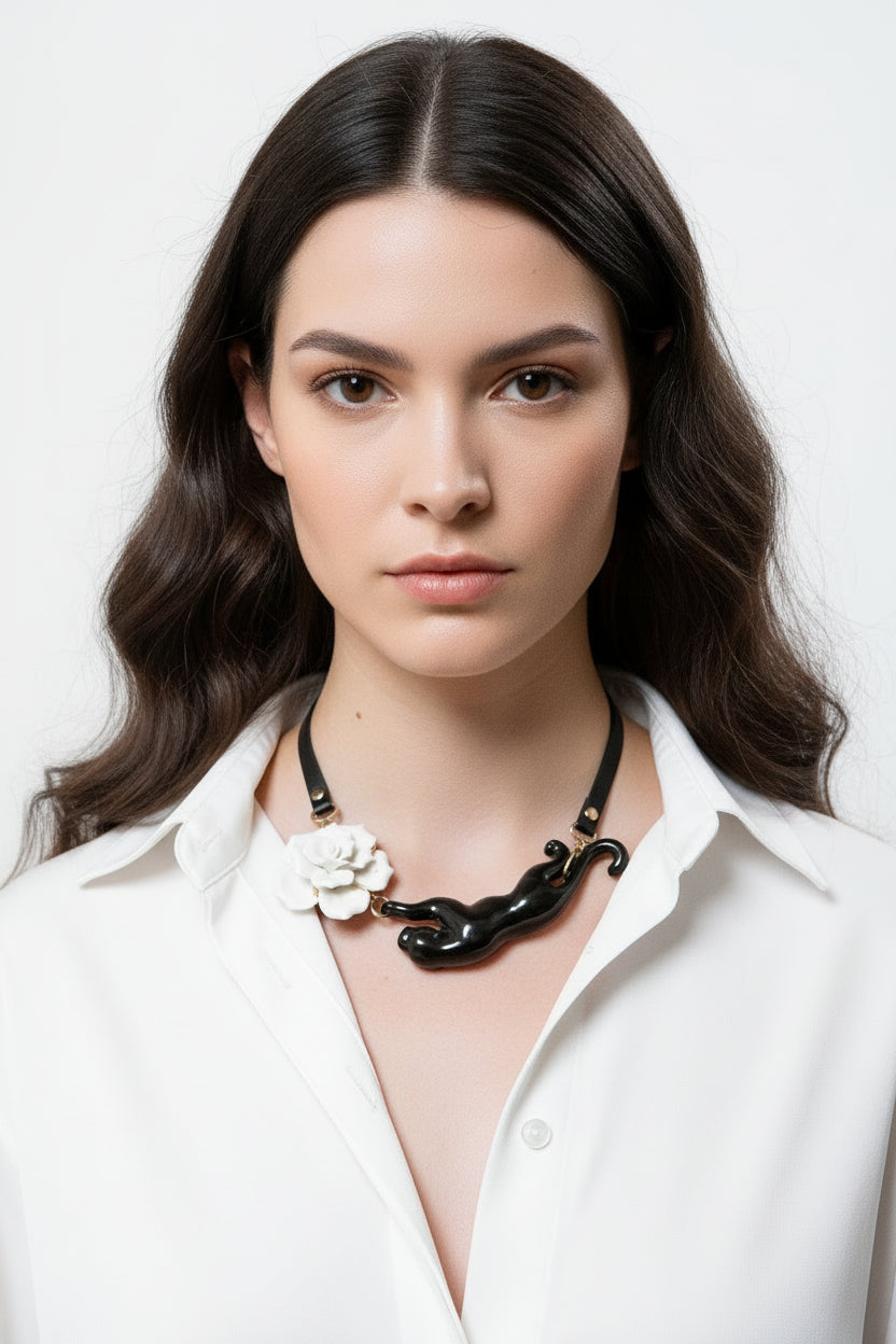 Flower Panther Necklace