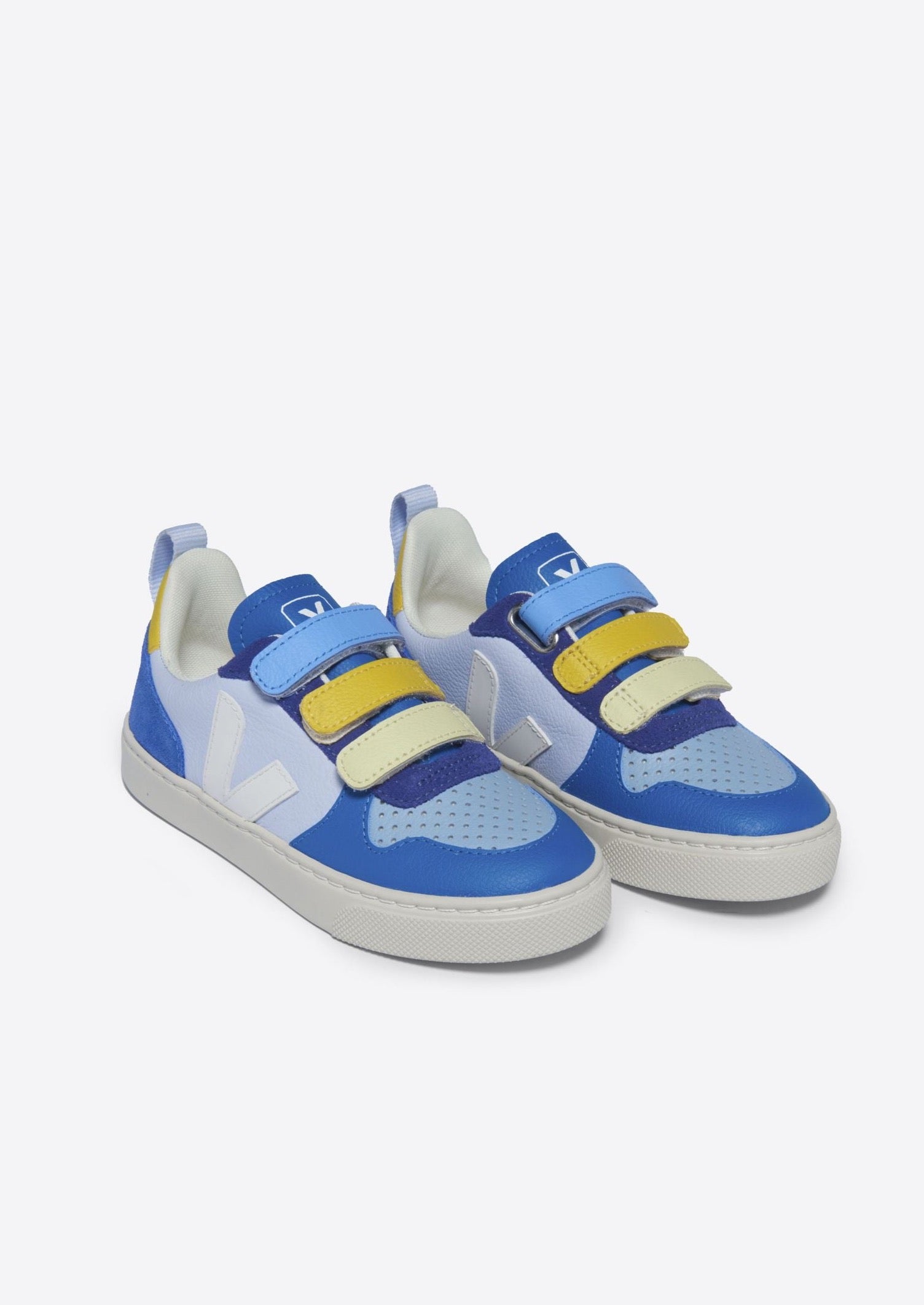 Veja-Small V-10 Chromefree Leather Multico-Swan_White-Justbrazil