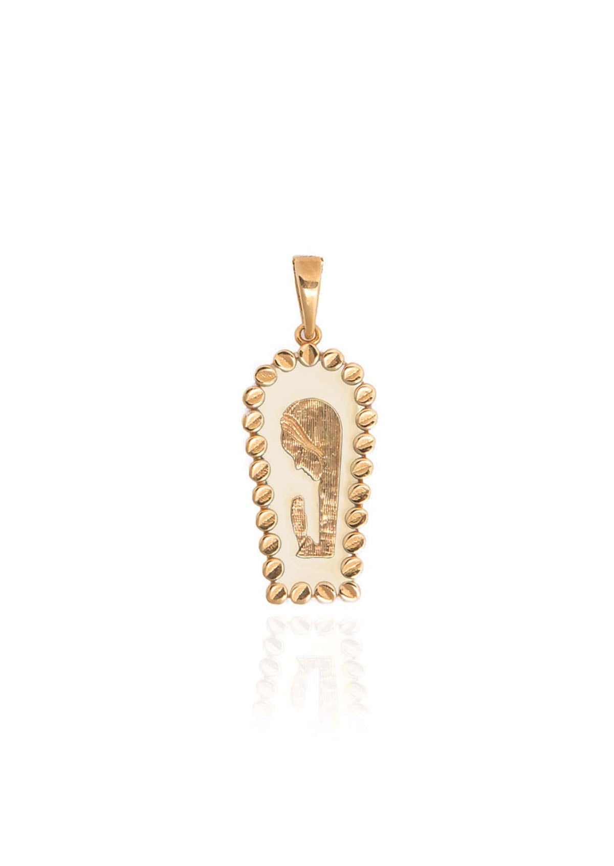 Venetia Enamel White Charm - Cord Chain