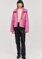 Vera Shearling Aviator Bubblegum Pink