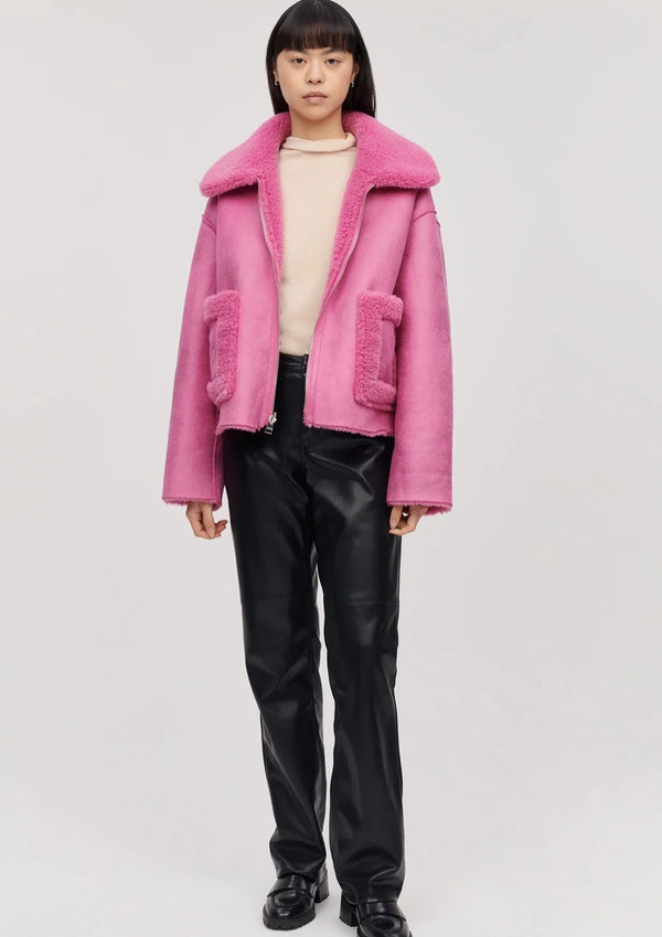 Vera Shearling Aviator Bubblegum Pink