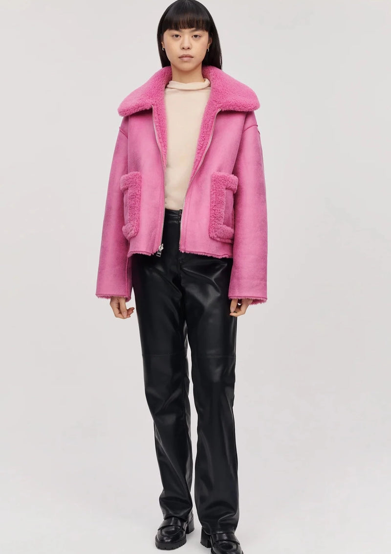 Vera Shearling Aviator Bubblegum Pink