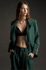 PEACE AND CHAOS-FOREST GREEN BLAZER-JUST BRAZIL
