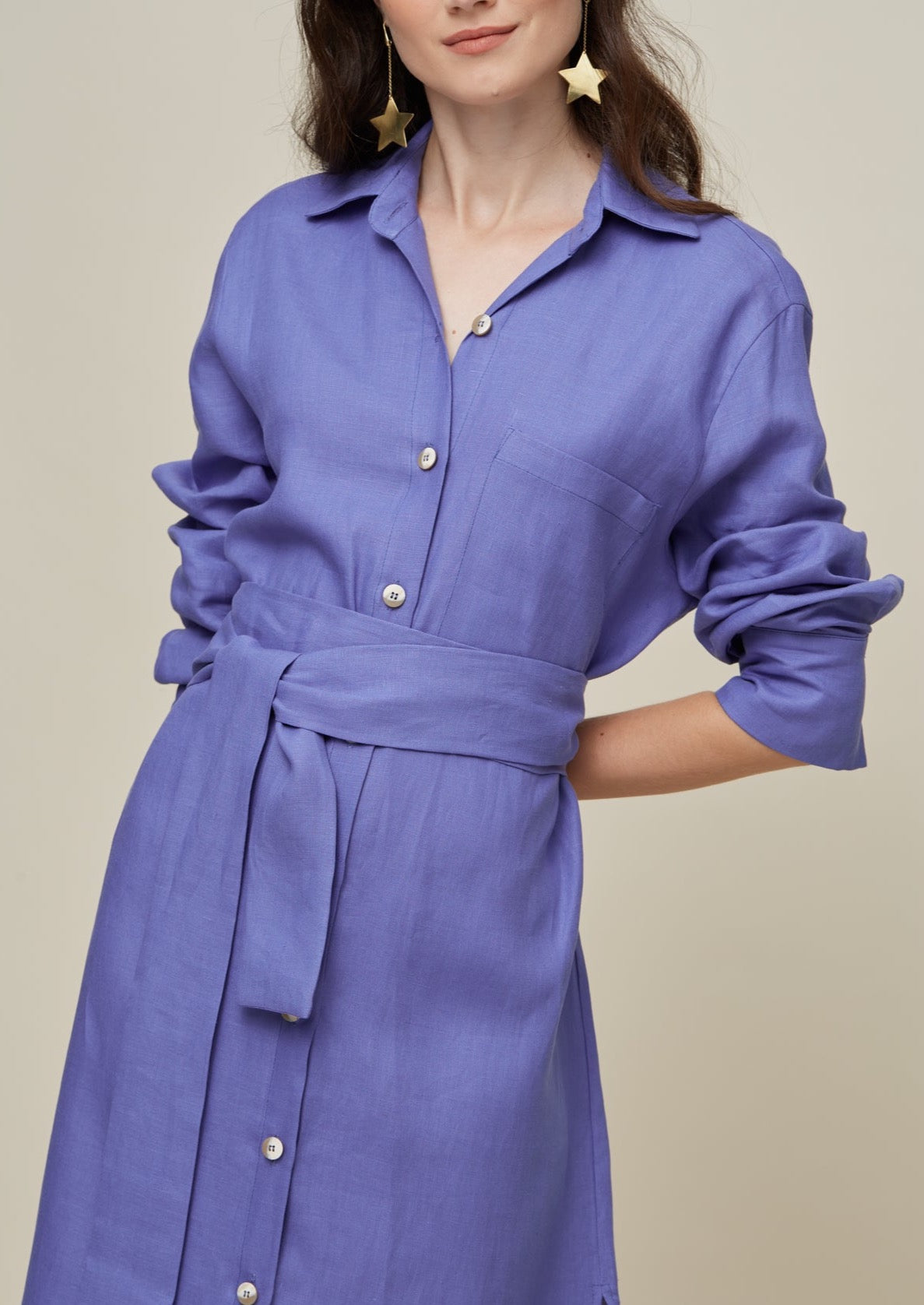 Positano Long Blue Dress