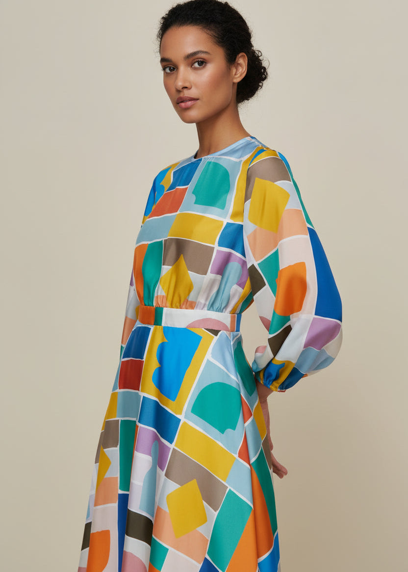 GALERIA-ROSE GAME SILK DRESS-JUST BRAZIL 