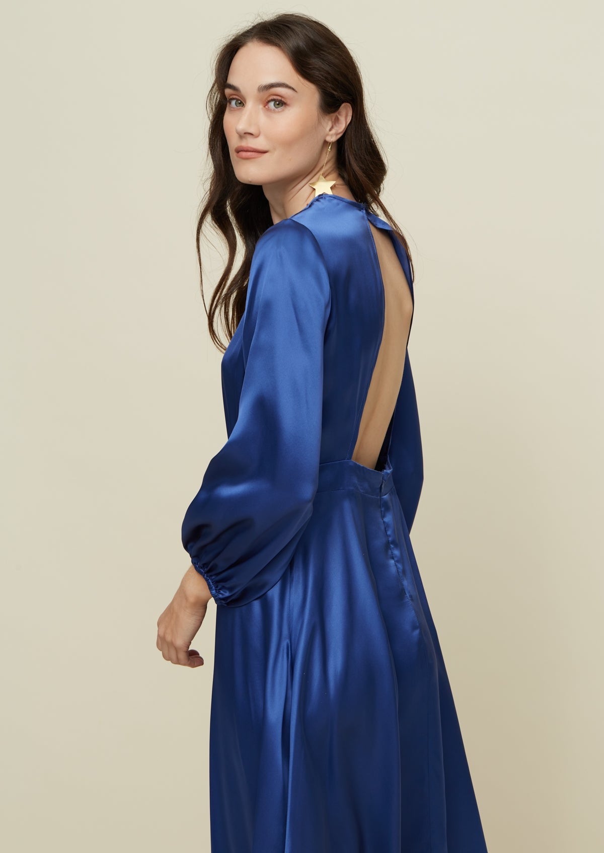 Rose Blue Silk Dress