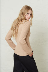 Absolut cashmere-Aline Camel Blouse-Justbrazil