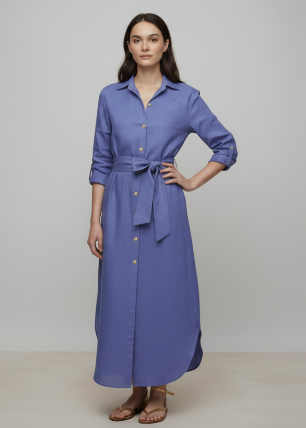 Positano Long Blue Dress
