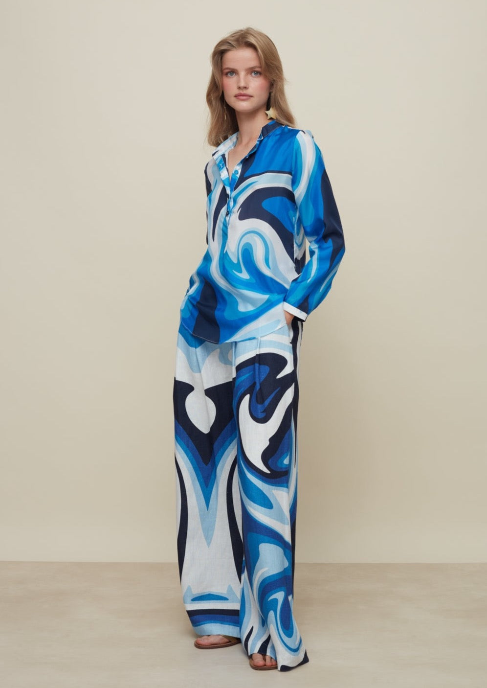 GALERIA-METIS LIQUID BLUE SILK SHIRT-JUST BRAZIL