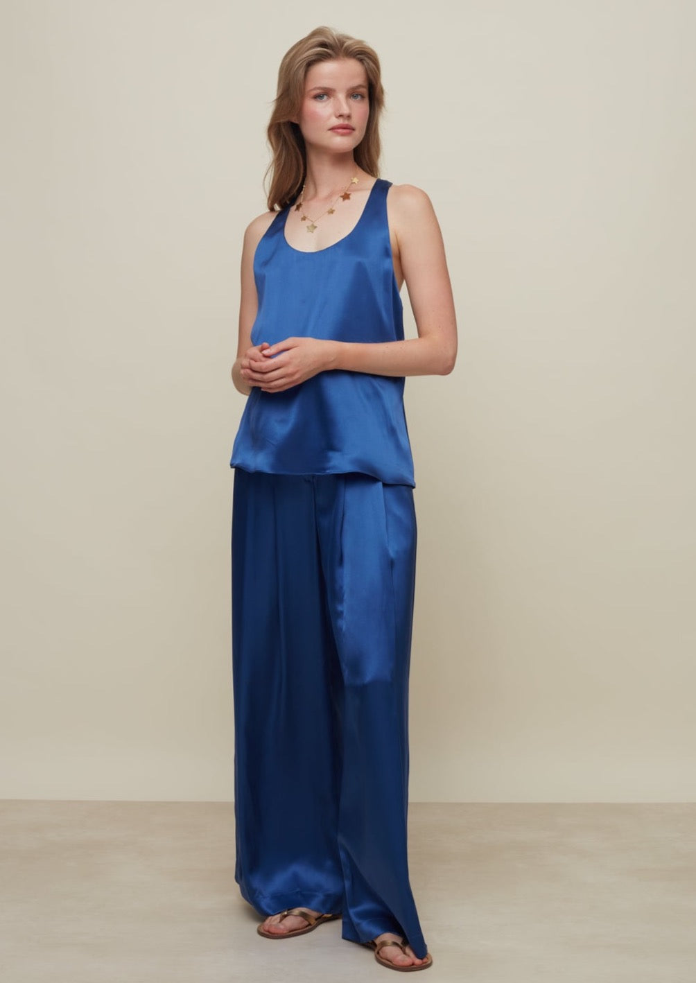 Ipanema Blue Silk Top