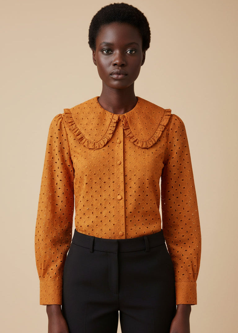 Janine Rechelier Orange Shirt
