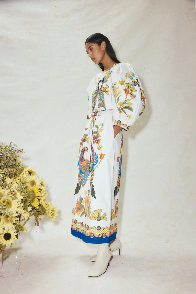 Effie Puff Sleeve Midi Dress