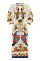 Effie Puff Sleeve Midi Dress