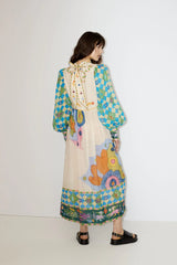 Lou Balloon Sleeve Midi Dress
