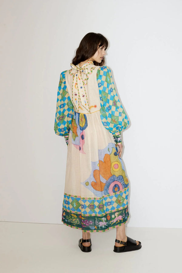 Lou Balloon Sleeve Midi Dress
