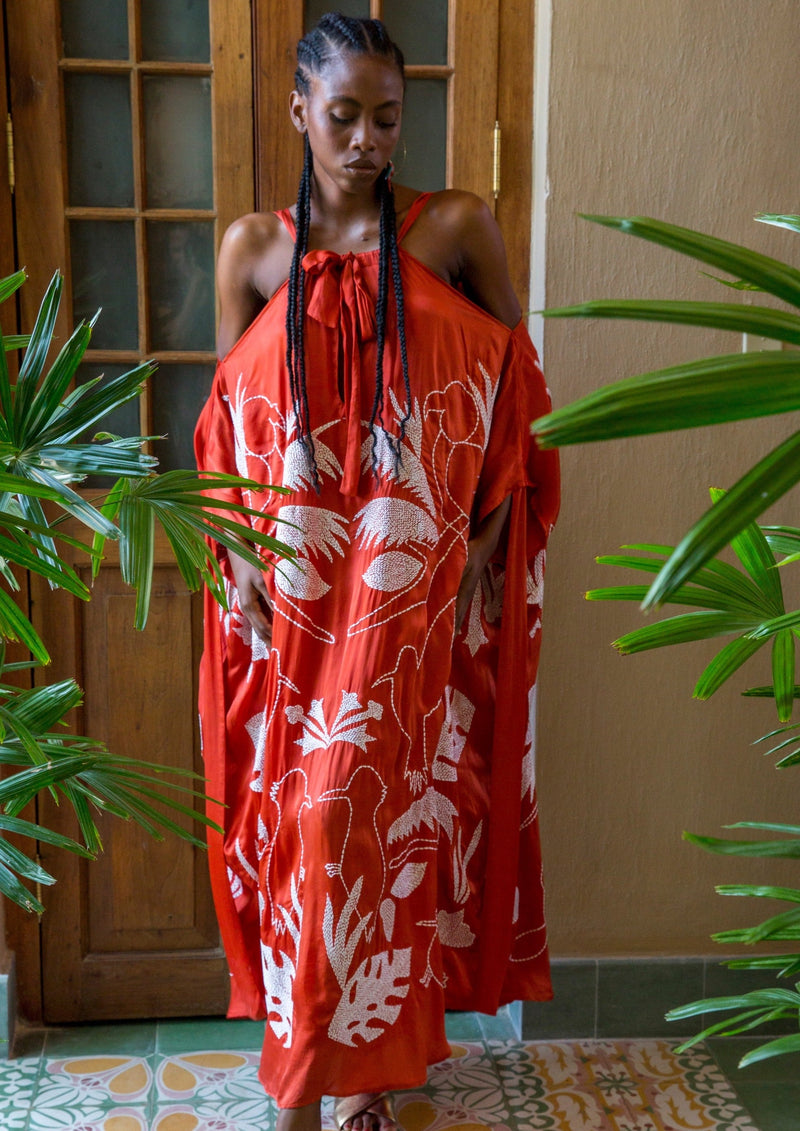 CAROLINA K-Three Ways Embroidered Kaftan-JustBrazil