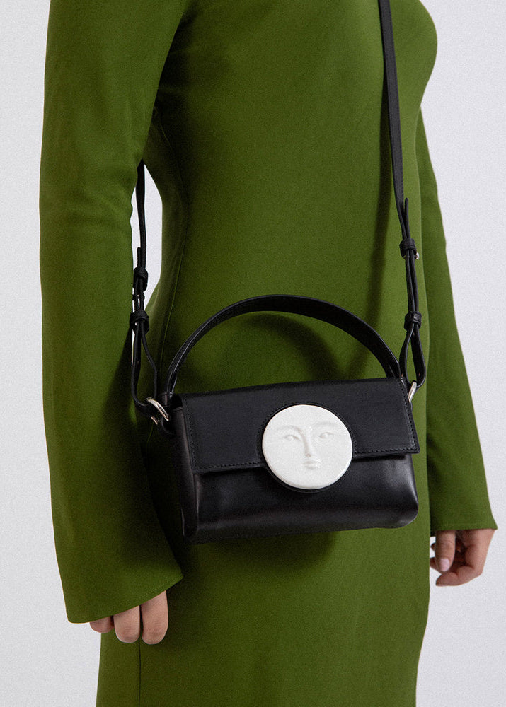 Flap Mini Moon Bag Black