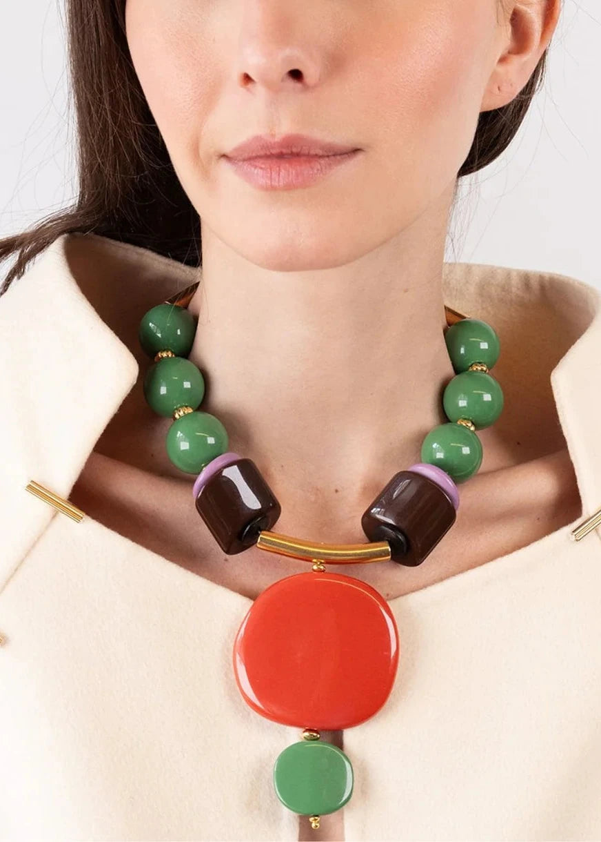 Memphis Short Necklace Green