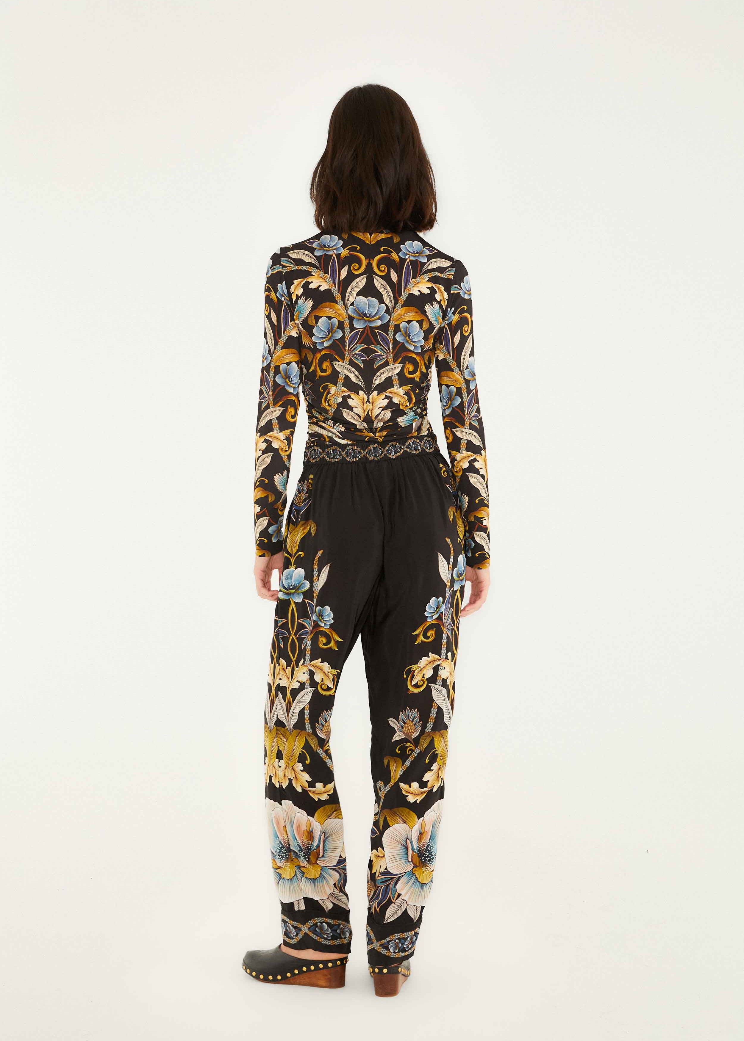 Snake Garden Black Pajama Pants