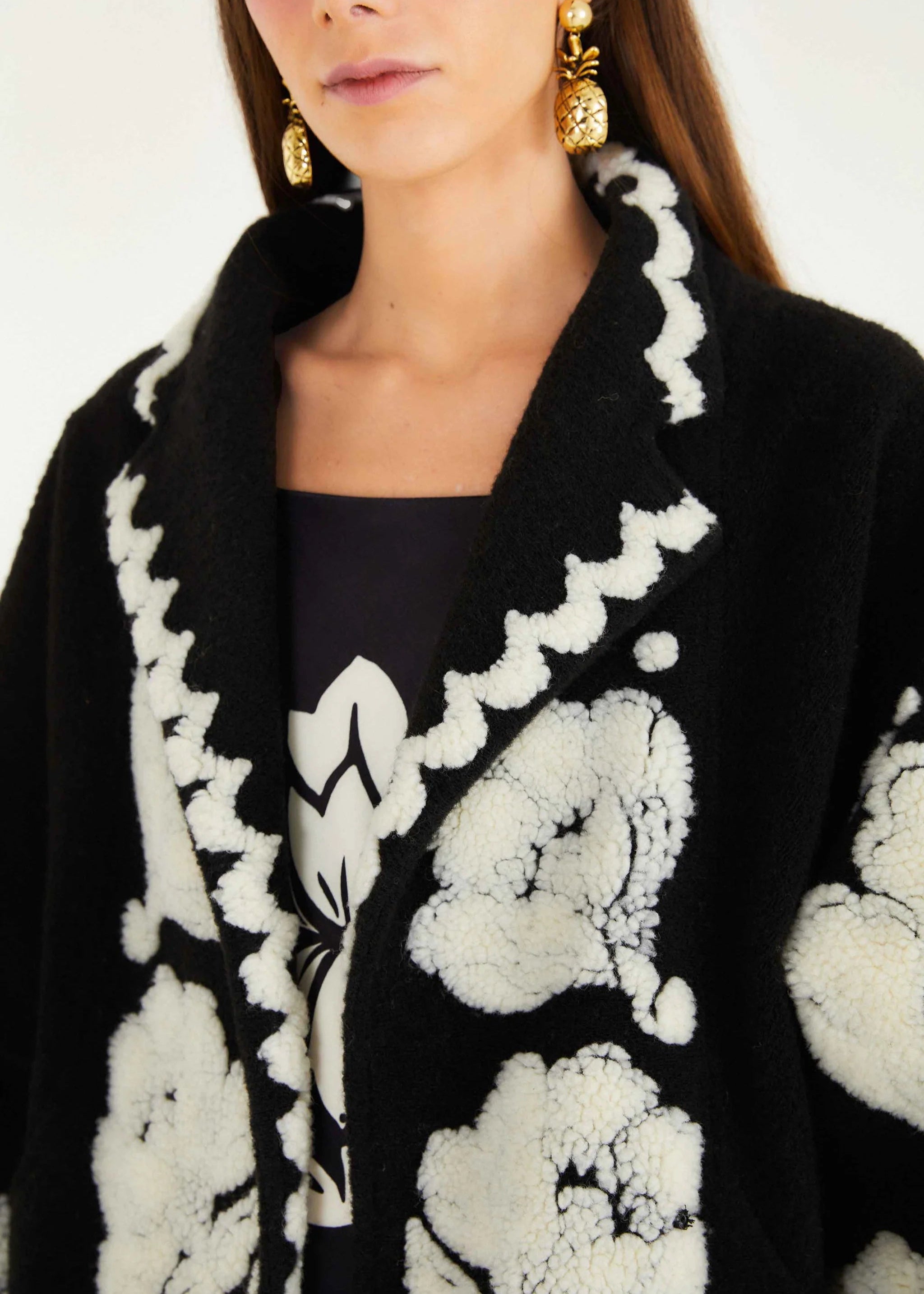 Floral Arabesque Fleece Coat